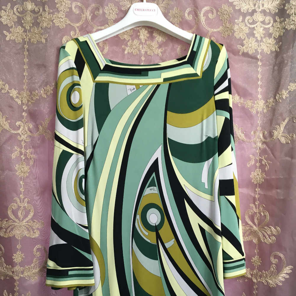 Emilio Pucci Square Neck Shift Dress